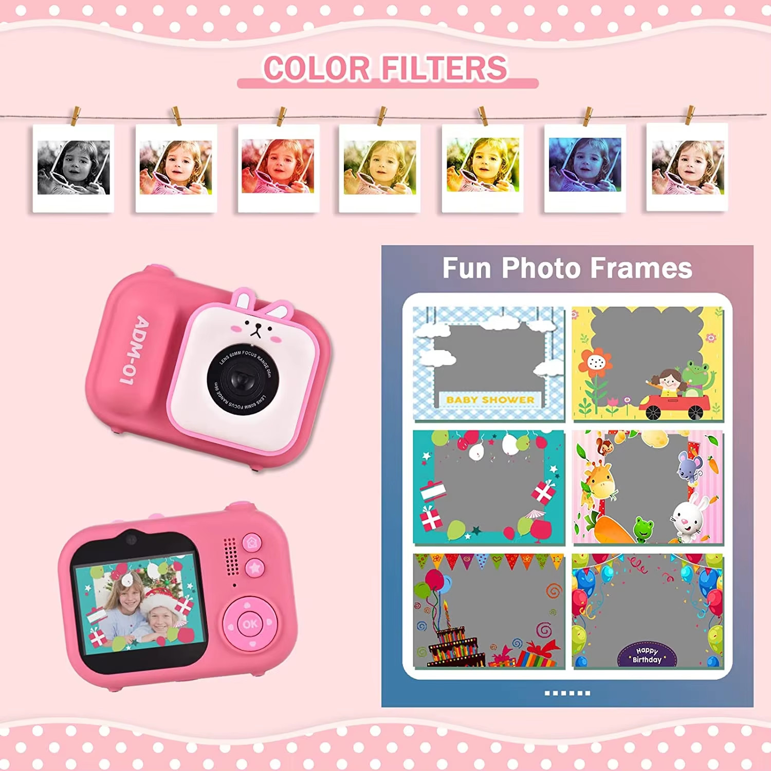 S11 48MP Dual Digital Video Camera 2.4inch IPS Photo Cartoon Design Filter