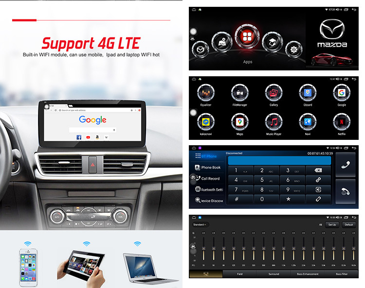 1920*720 HD LCD Android Car Stereo Fit Mazda 3 Mazda 6 CE ROHS Certified
