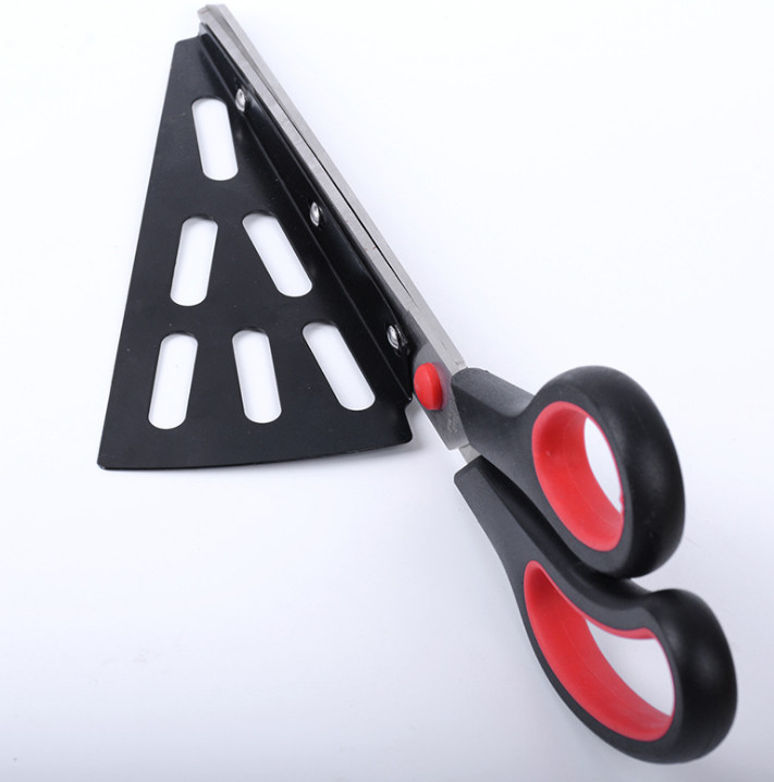 FDA PP Small Kitchen Tools , Pizza Cutter Scissors With Detachable Spatula