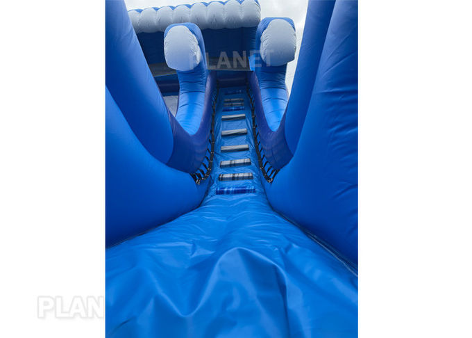 0.55mm PVC Backyard 15ft Inflatable Water Slides With Pool