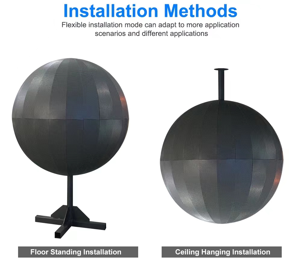 360H/V View Angle Indoor Spherical LED Screen For Voll Farbe Advertising