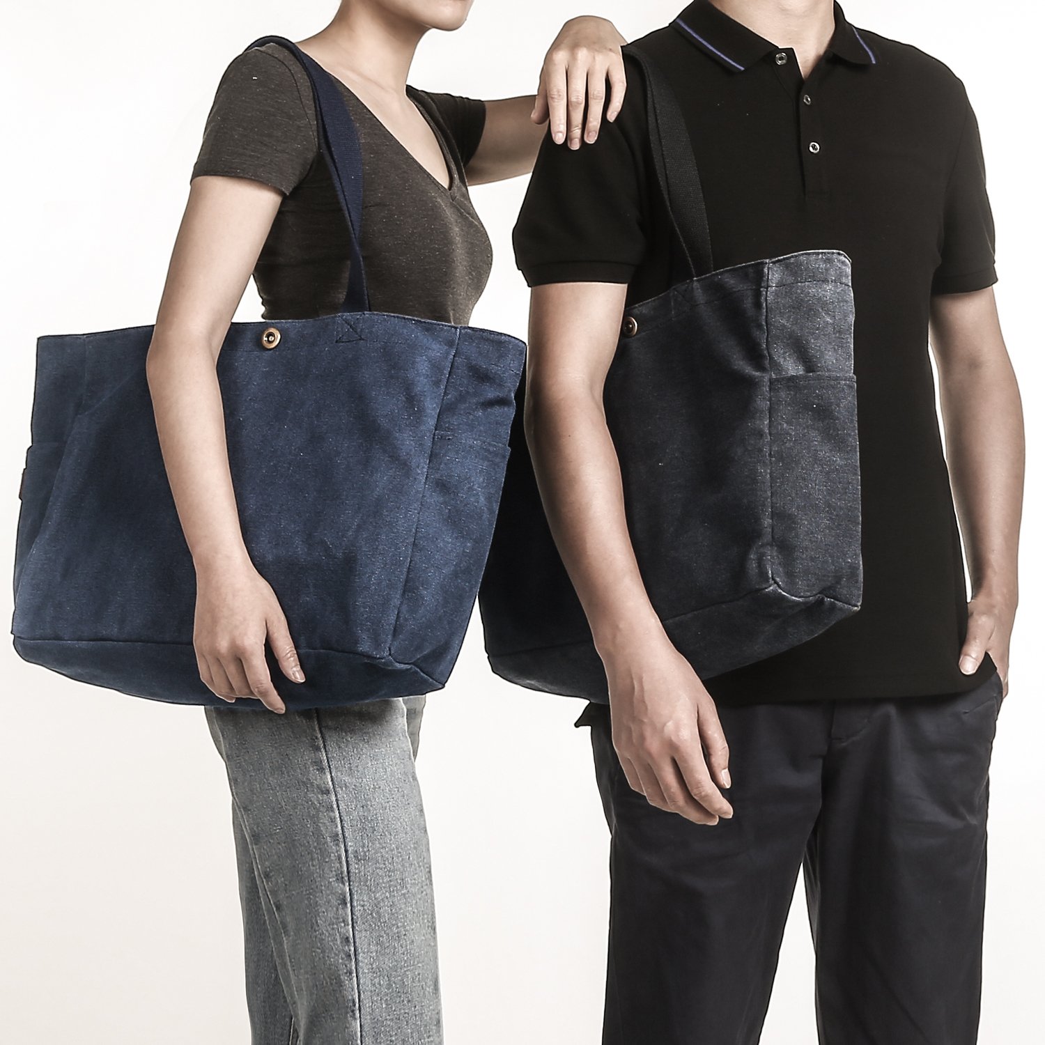 Gym Blank Canvas Weekender Bag , Waxed Canvas Duffle Embroidered Tear Resistant
