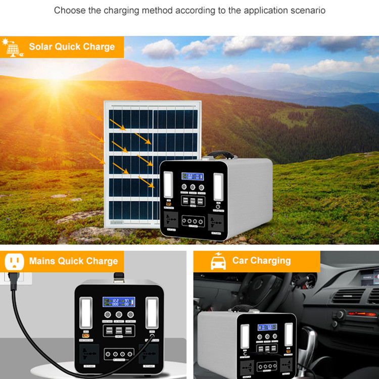 Portable Solar Panel Power Station With Lifepo4 Battery Power Bank 1500W