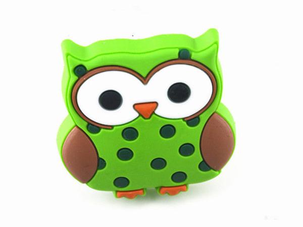 Mr.Owl GreenRubber Kids Bedroom Knobs , Soft Plastic Knobs For Children's