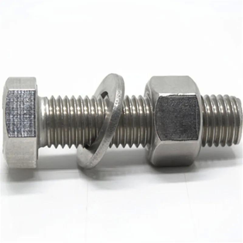 DIN931 Hex Nut And Bolt With Washer M16 2205 2507 Super Duplex Stainless Steel Factory Supply