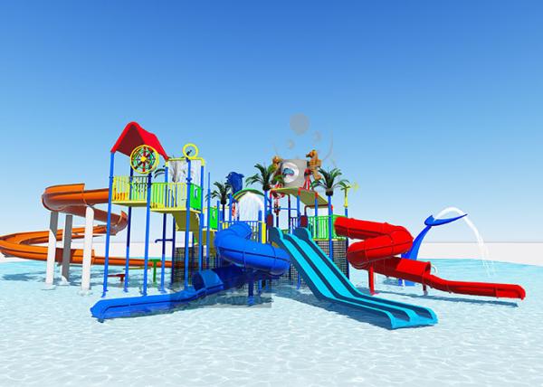 Commercial Fiberglass Water Slides / Water Park Playground Equipment Easy