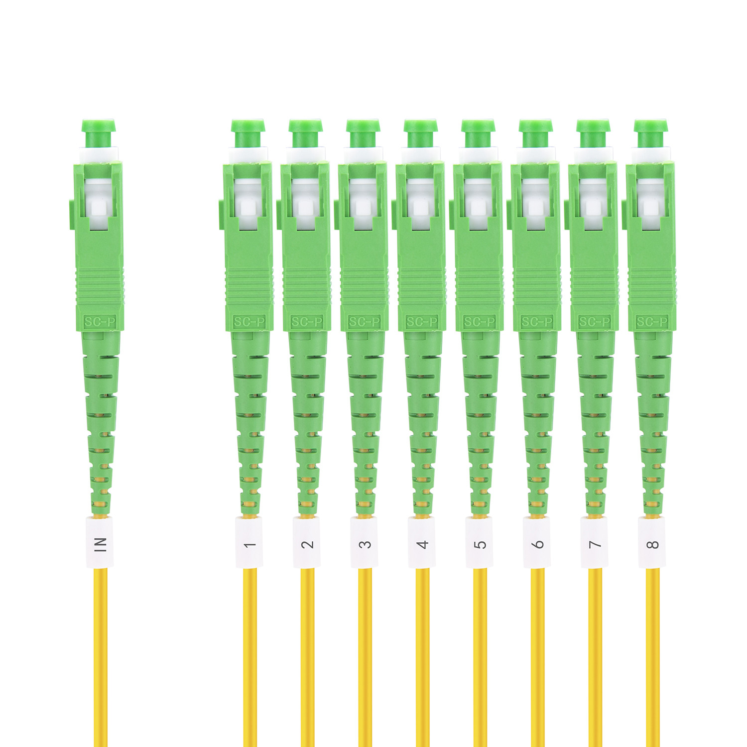 Singlemode 1x8 Fiber PLC Splitter ABS Box Type SC / APC Connector 8 Ways