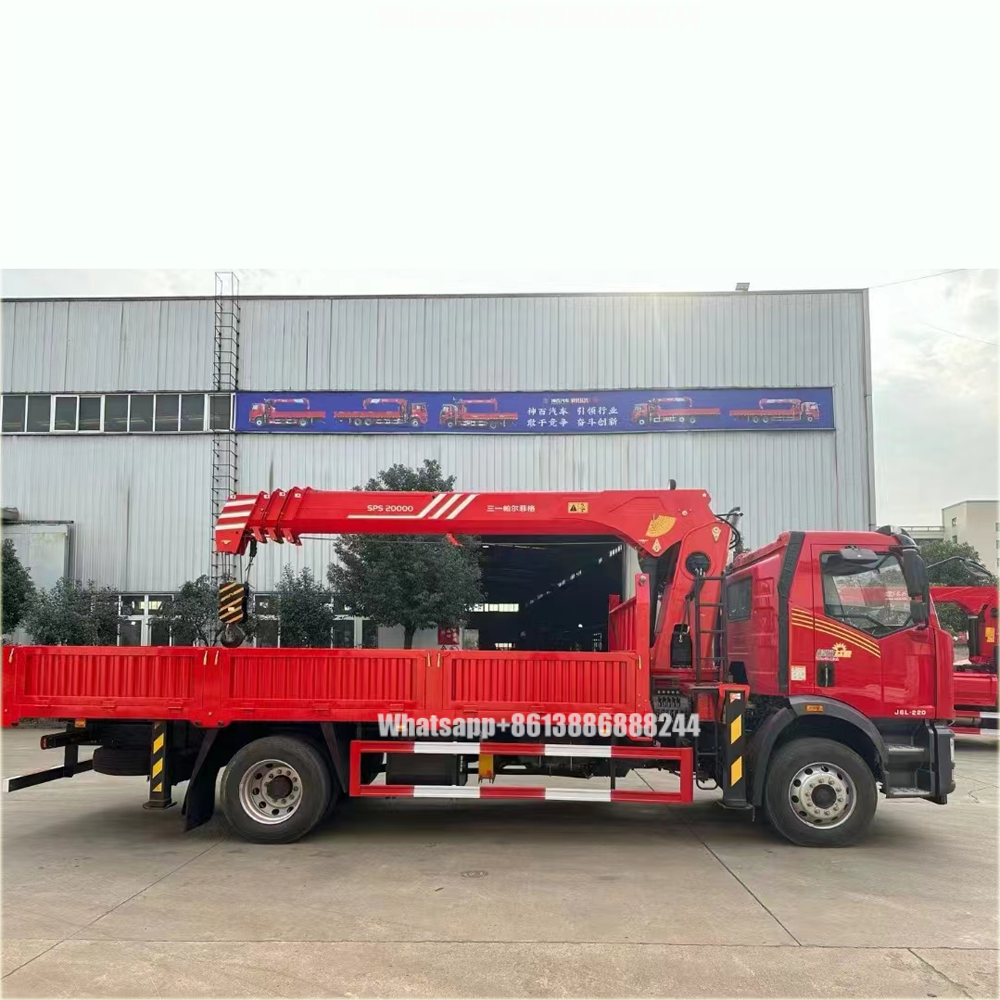 FAW J6L Truck-mounted Crane Transporter 8 Tons 4 Section Telescopic Boom Crane Sany Crane