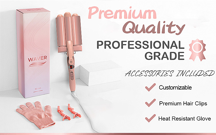78W 3 Barrel Hair Curler Reduce Frizz And Damage Customized Color