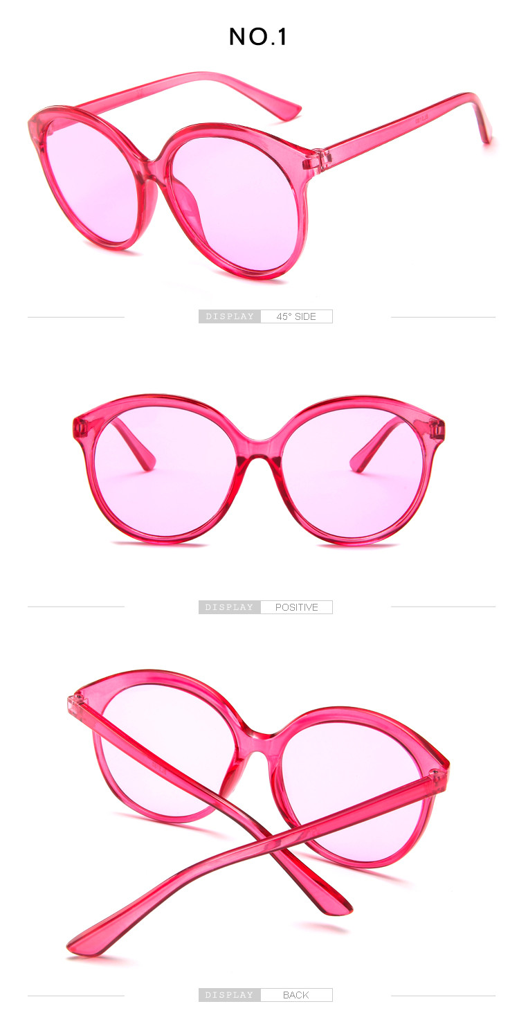 Big Frame Retro Jelly Color Round Frame Sunglasses Fashion Trend Glasses