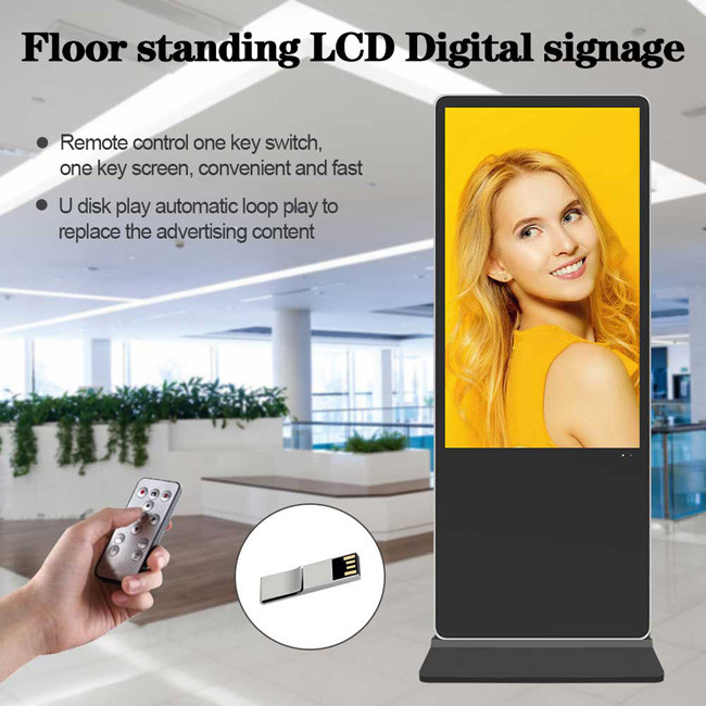 CNAS 65 Inch Digital Signage Freestanding Interactive Screen Kiosk 6ms Response