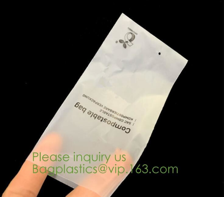 Wholesale Custom Environmentally Friendly 100% Compostable Biodegradable Self Sealing Corn Starch Plastic Packaging Bag