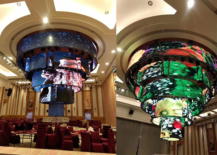SMD2121 Cylindrical Led Display Flexible Led Wall 128x64 Dots
