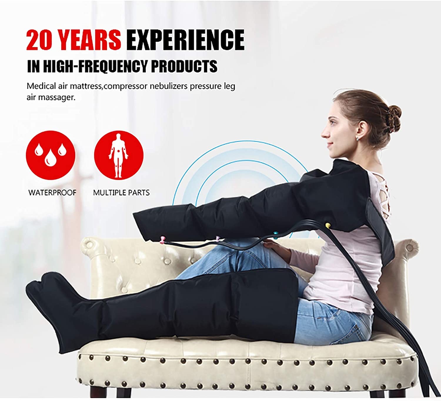 TPU Air Pressure Foot And Leg Massager Wrap 4 Chamber Thigh Massager For Circulation