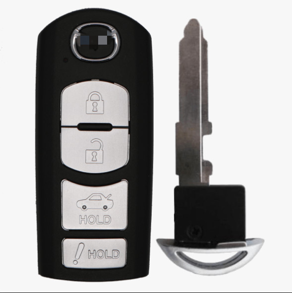 Silver Button Mazda Keyless Entry Remote , Proximity Key Fob FCC ID WAZSKE13D01