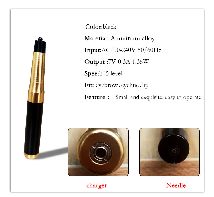 Intelligent Wireled Permanent Makeup Tattoo Machine 4 Levels Speed 35000 rpm