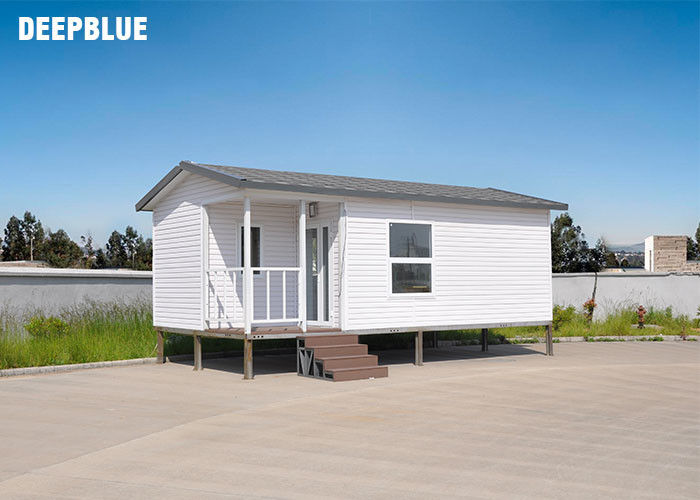White Eco Friendly Prefabricated Mobile Homes / Light Steel Log Mobile Homes