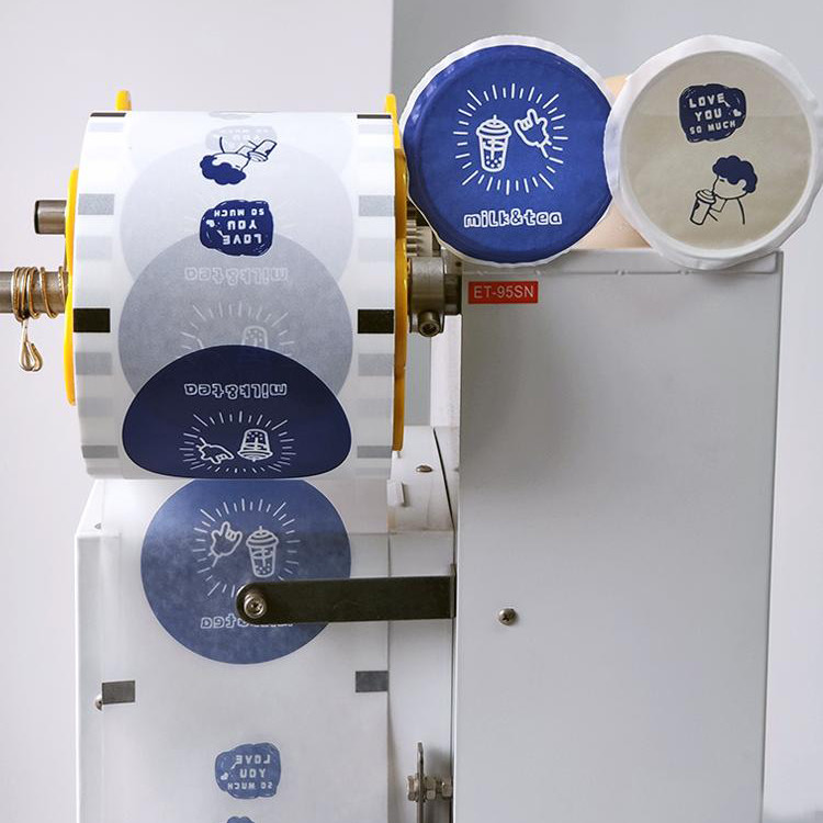 Plastic Printed Laminated Sealing Cup Packaging Film Roll Milk Tea Cup Sealer Film Roll