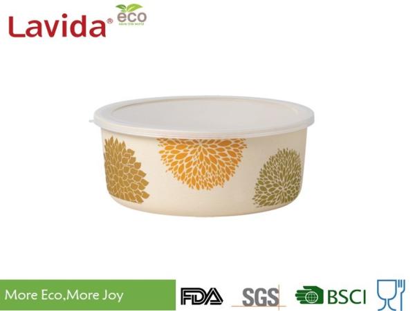 Easy Cleaning Bamboo Fiber Storage Box Delicate Appearance Heat Resistance