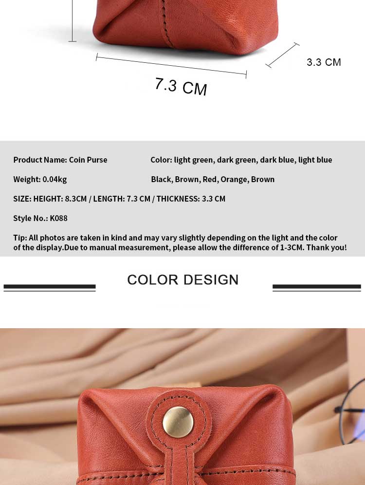 Handmade Porte Monnaie Cuir Ladies Small Retro Jewelry Storage Pouch Custom Logo Money Pocket Bag for Daily Life