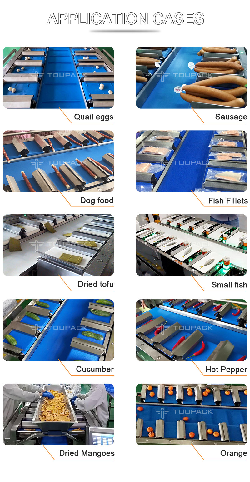 Industrial 12 Head 14 Head Belt Combination Weigher For Sweet Potato Corn Eggplant Type