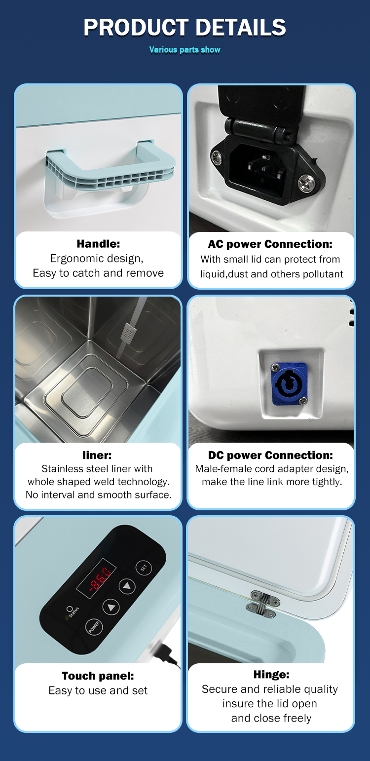 12V -86 Degree Mini Cooler Salar Freezers with ABS Material and CE/ISO9001 Certificate