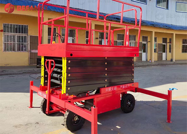 450kg Battery Hand Push Terrain Scissor Lift