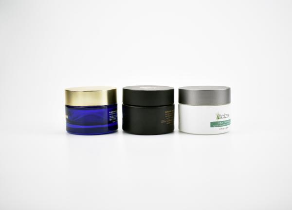 Wholesale Thick Bottom Custom 50ml Cylinder Glass Cosmetic Jar For Facial Cream,
