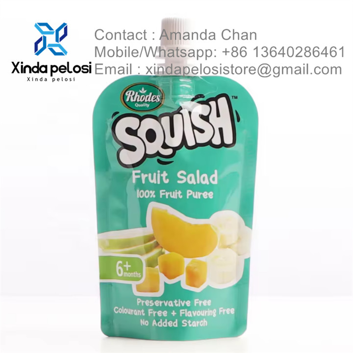 Stand Up Food Pouch Plastic Reusable Liquid Stand Up Pouch With Screw Spout