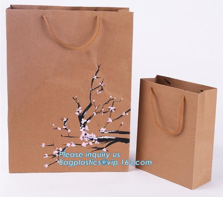 eco friendly paper printed shopping coffee packaging retail bags with handle logo,paper gift shopping bag with red custo