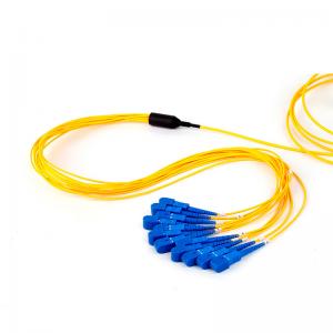  SC UPC Single Mode Fan Out Optical Fiber Patch Cord 12 Fiber Customized Length Manufactures