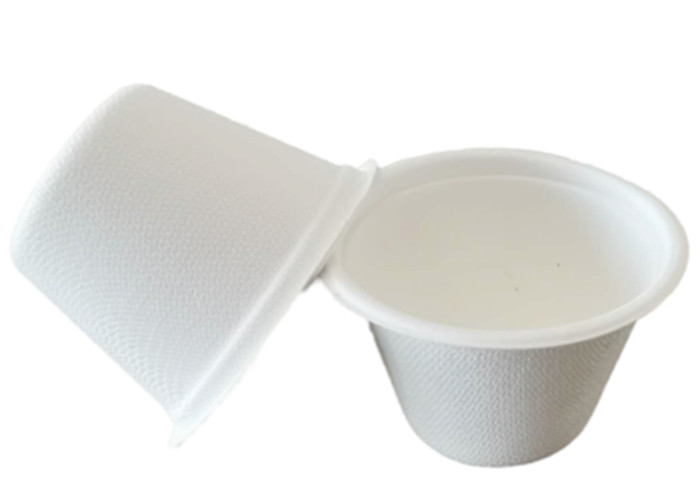 4oz White Portion Biodegradable Cups And Lids