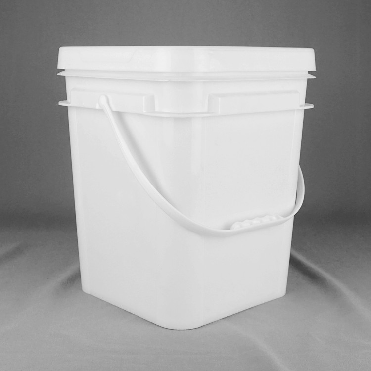 Wholesale Custom Printed 20 Liter Black Square Plastic Bucket With Lid