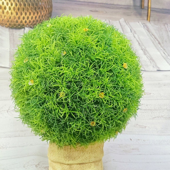 Home Office Decorative 55cm Artificial Potted Floor Plants Boxwood Ball