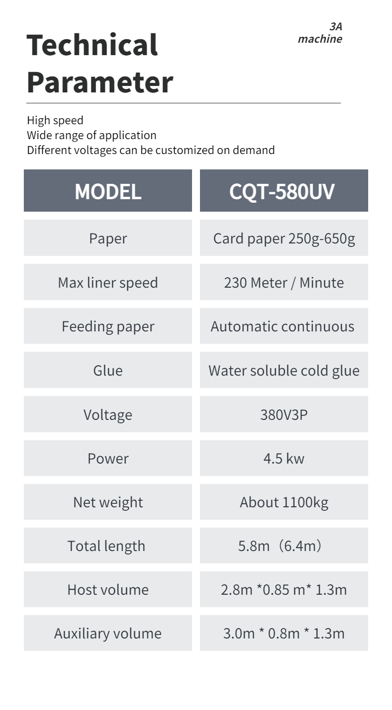 Easy to Operate CQT580-UV High Speed Folder Gluing Machine for Cardboard Box Printing