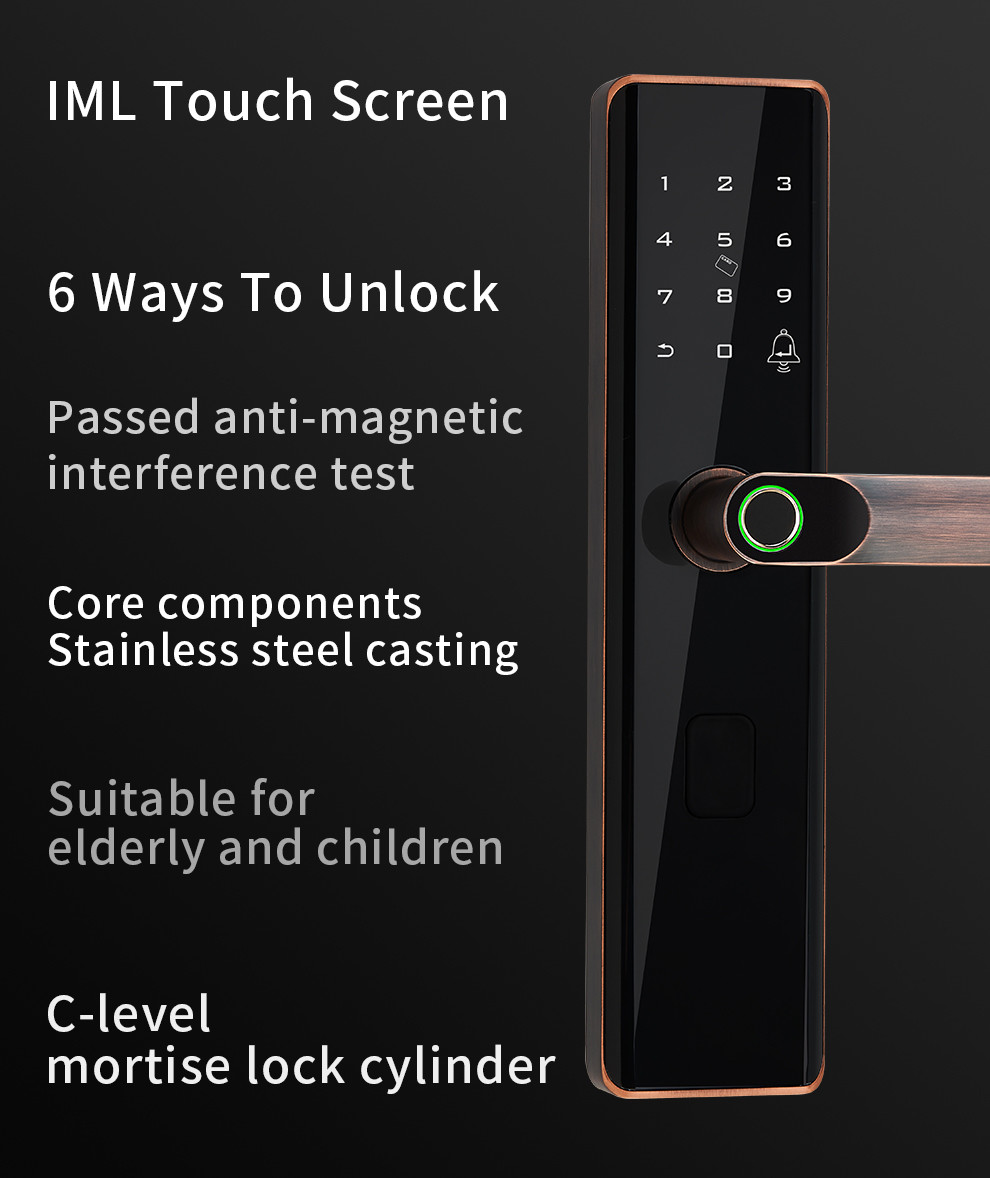 Smart Intelligent Digital Fingerprint Smart Door Lock with Handle For Elderly And Children Easily Unlocking