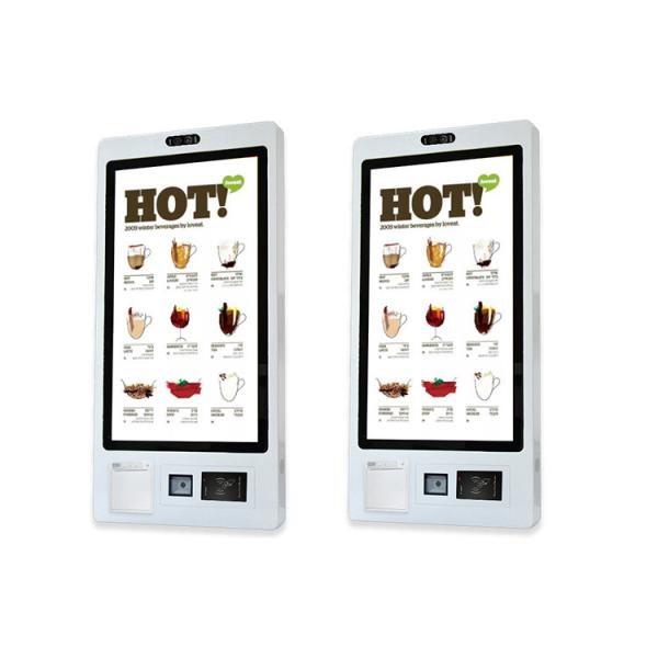 Fast Food Restaurant Self Ordering Payment Kiosk With Thermal Printer Scanner QR
