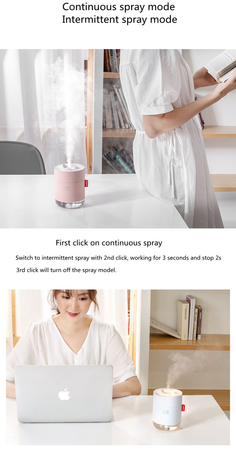 Homefish OEM Luftbefeuchter 500ml Water Tank Capacity Pure Mist Humidifyers Air Portable Desktop H20