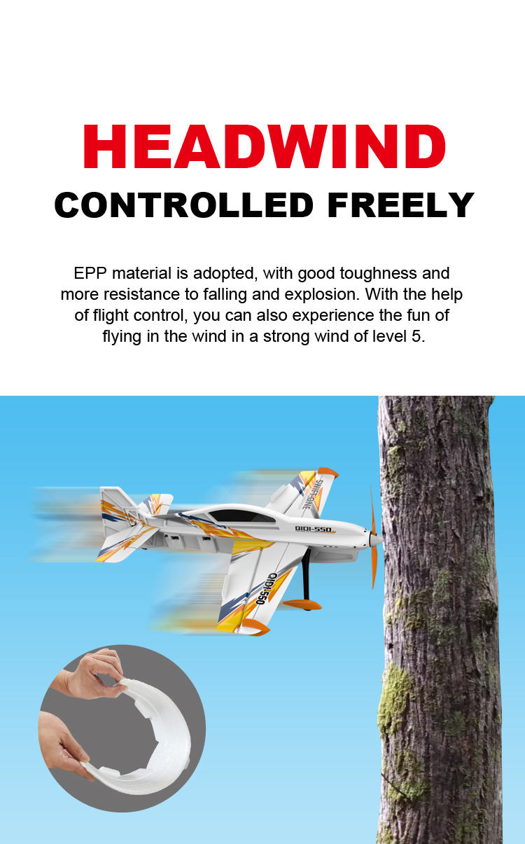 Electric Power Source A550 Four Channels Mini Size Aerobatic Flying 3d 6g Rc Airplane Toys Rtf 10mins Playing Time