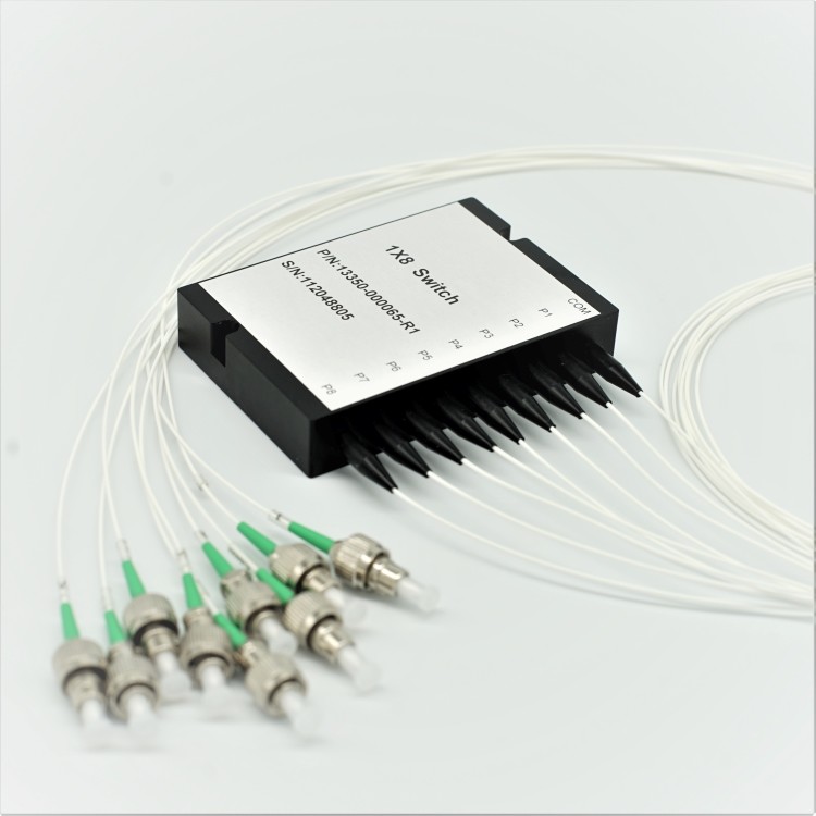 1310nm 1550nm ABS 1x8 Mechanical Optical Switch Non Latching 500mW