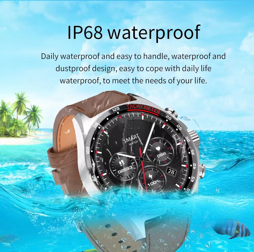 HD Round Screen SK27 Smart Watch 1.58 Inch Men Fitness Tracker Watch Waterproof IP68