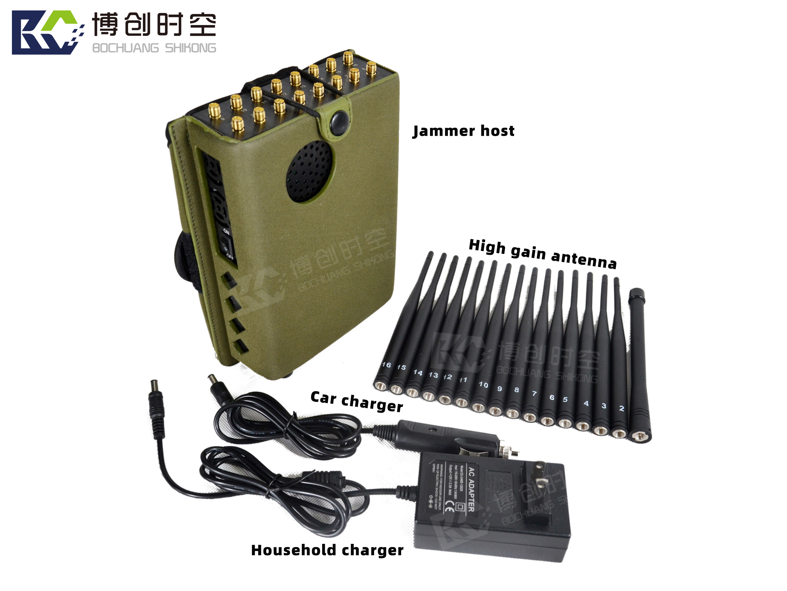 16 channel handheld GPS Signal Jammer 2.4g/5.8g/315m/433m/868mhz remote control signal jammer