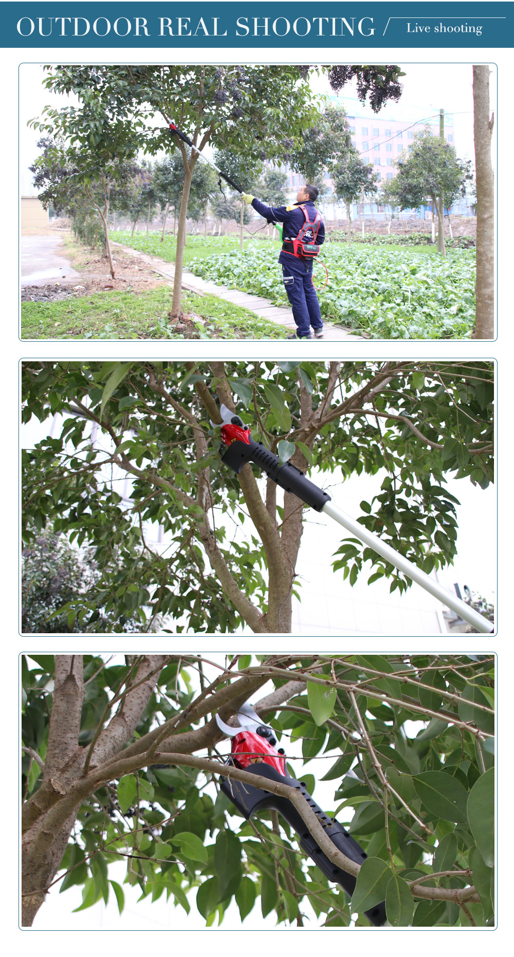 Swansoft telescopic garden pruner long extension handle electric pruning shear