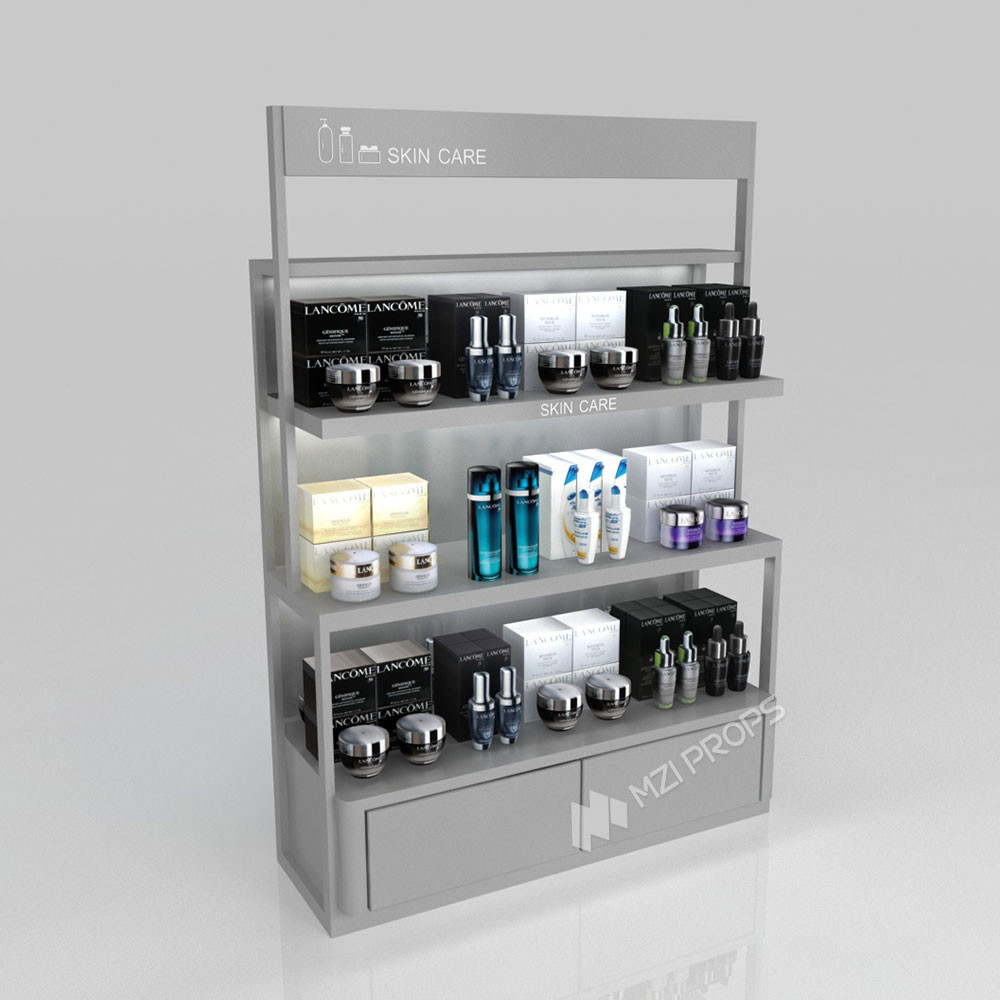 GDR03-CB-03 Universal Side Cabinet with 40mm Soft Film Light Box and Grey Edge Banding for Fashion Boutiques