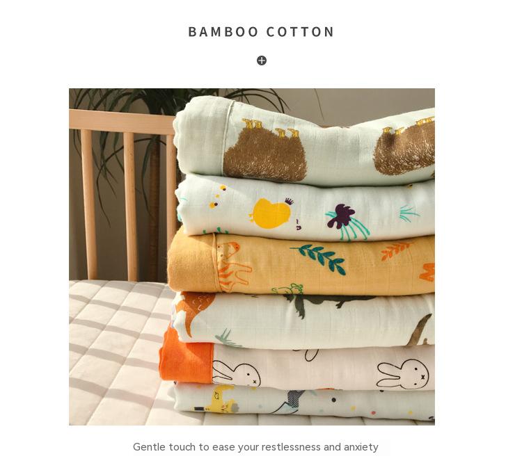 Pattern Style Baby Bamboo Cotton Gauze Bath Newborn Quilt Set for Class A Cot Bedding