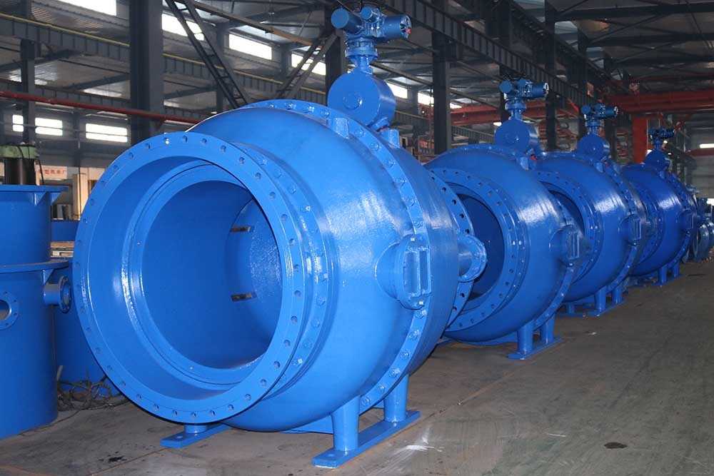 AWWA DN1400 Regulating Gear Box Piston Operated Valve Temperature 120°C Max For Flow Control / Cutoff