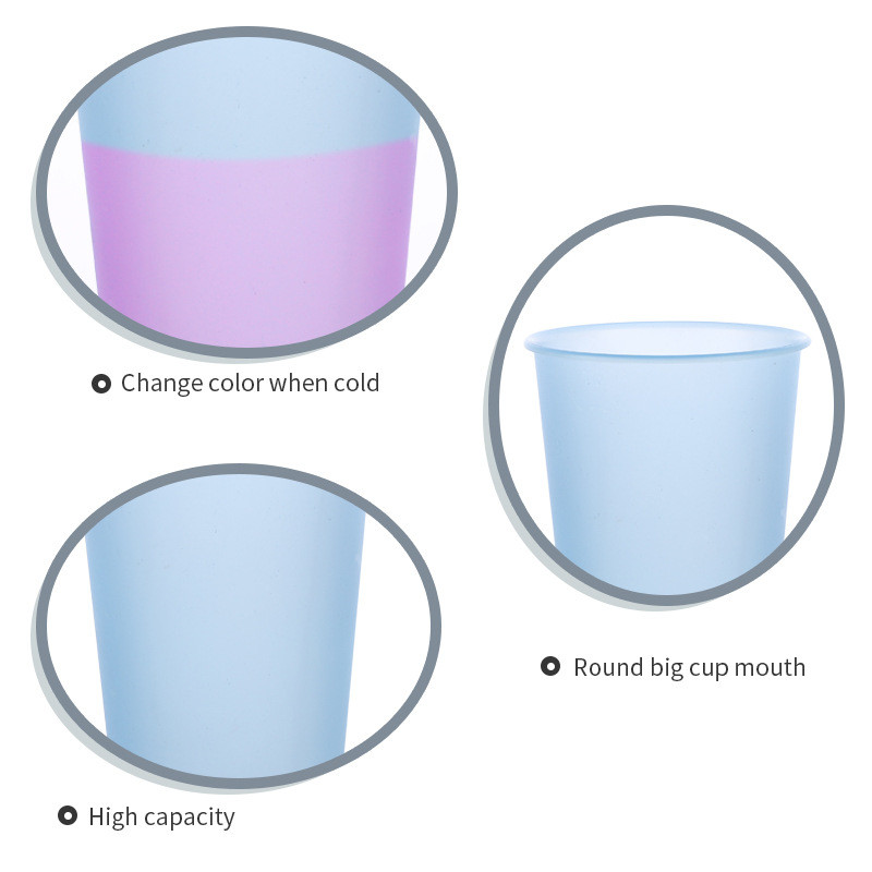 500ml Plastic Space Cup Large Capacity Simple Design Color-changing Cup Stainless Steel Lid