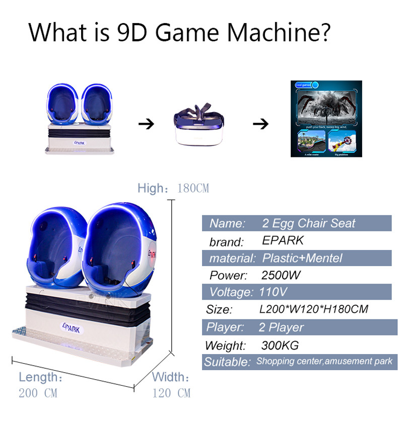 360° panoramic 9D VR Simulator Theme Park Virtual Reality Egg Chair