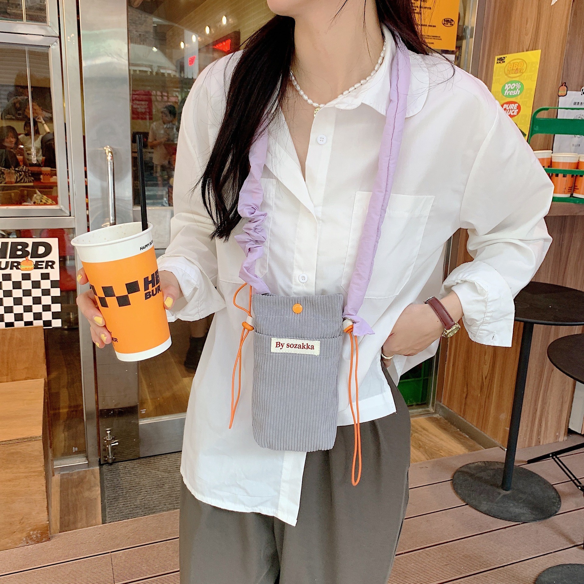 CORDUROY CROSSBODY PHONE BAG CROSSBODY SHOULDER BAG WOMEN'S WALK MINI STORAGE BAG