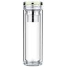Buy cheap Double Wall Thick Glass Water Bottle With Crystal Lid BPA Free Eco Friendly from wholesalers